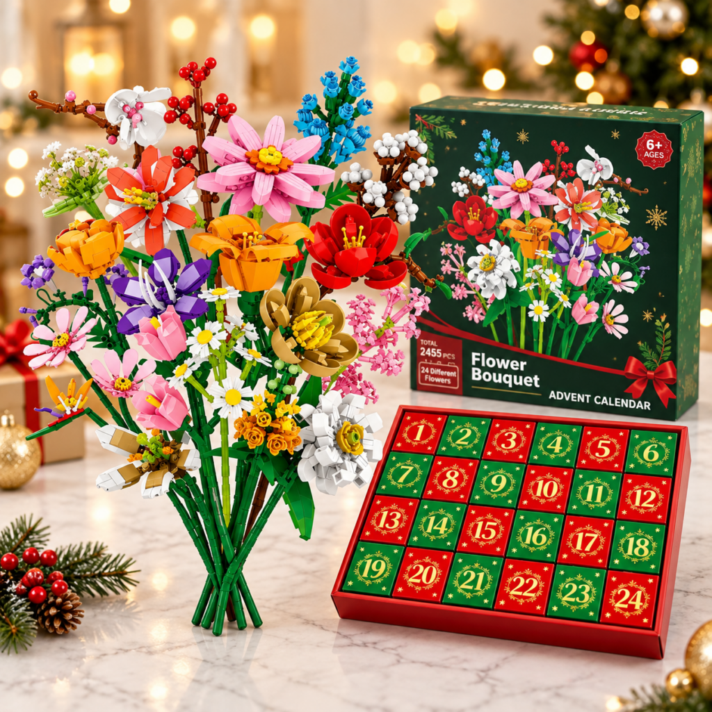 Bloemenboeket bouwset adventskalender voor kerst