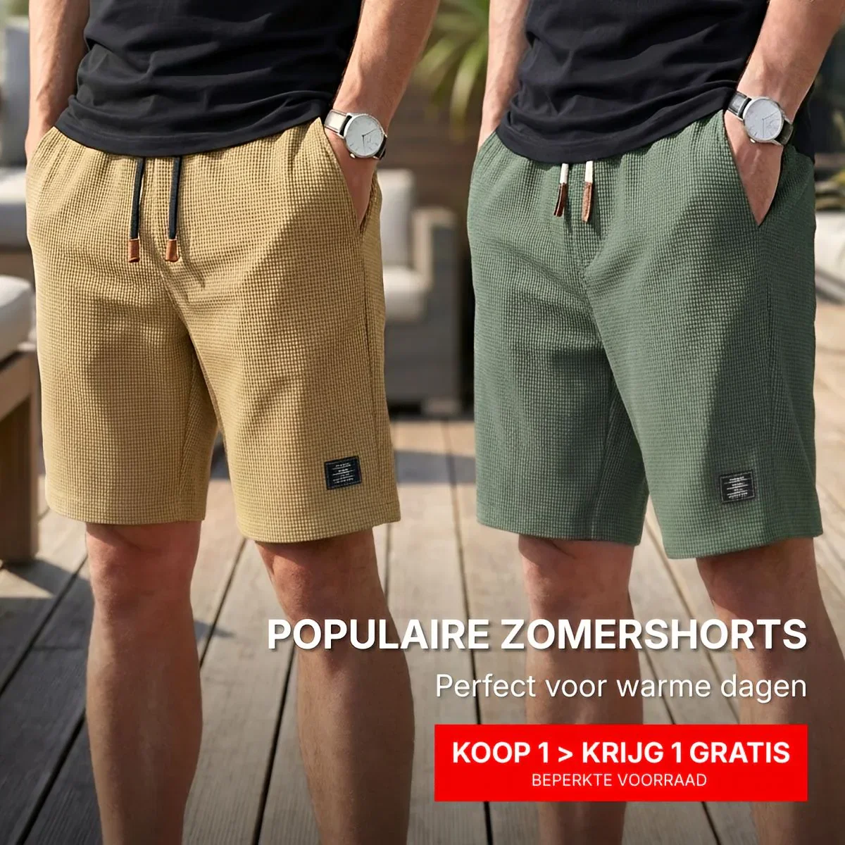 Heren Zomershort met Elastische Taille