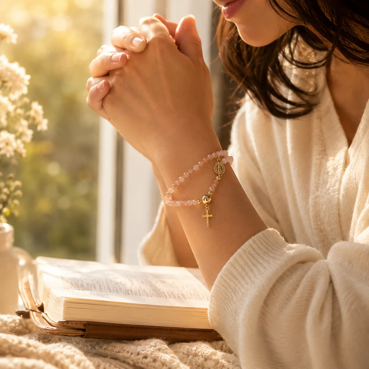 Religieuze rozenkrans armband
