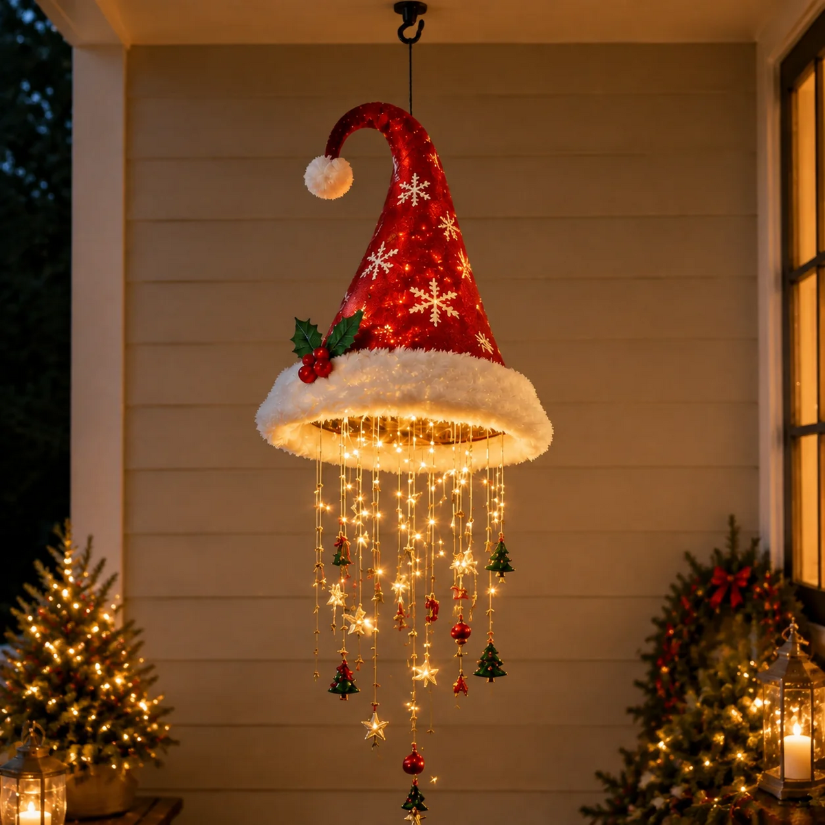 LED kerstmuts kroonluchter voor kerstdecoratie