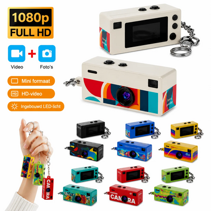 Retro mini camera sleutelhanger met 1080p HD opnames