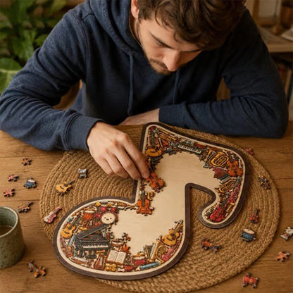 Houten muziekpuzzel voor creatief denken