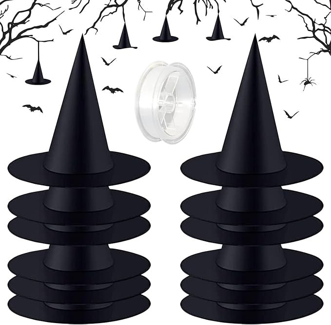 Zwevende heksenhoeden voor Halloween decoratie