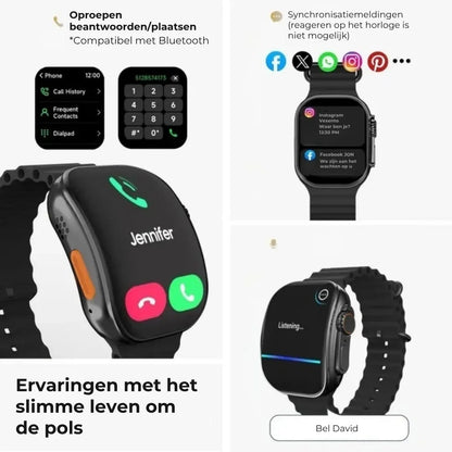 Smartwatch met HD AMOLED scherm en 7 bandjes