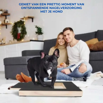 Houten krabbord voor hondennagels met snoepvak