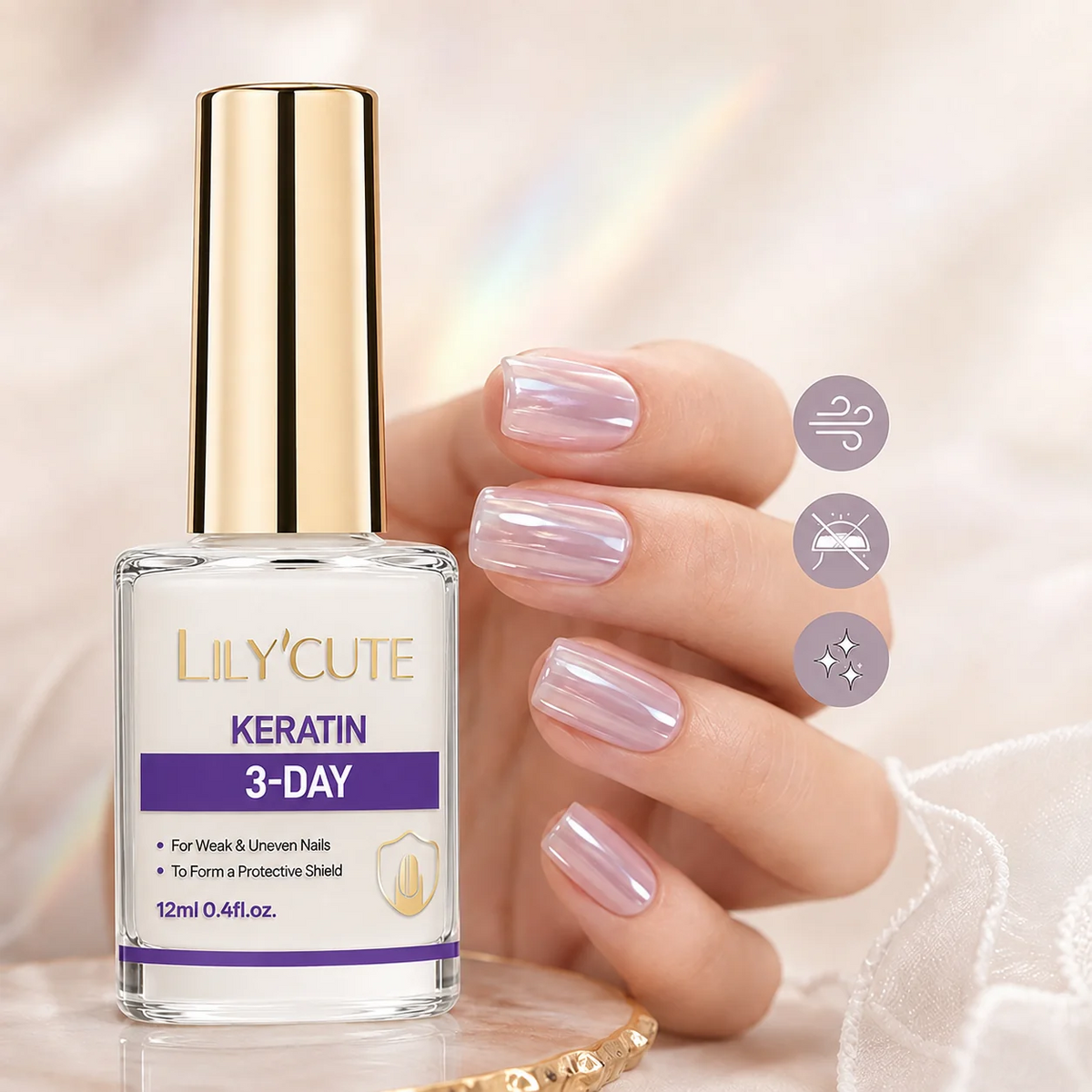 Lila spiegelglans nagelversterker