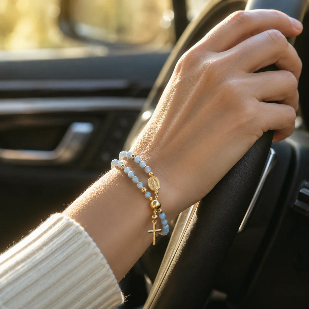 Religieuze rozenkrans armband