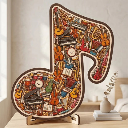 Houten muziekpuzzel voor creatief denken