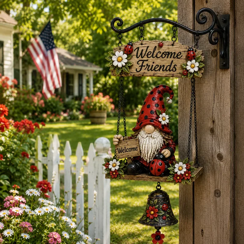 Weerbestendig tuinornament met belletjes van zinklegering