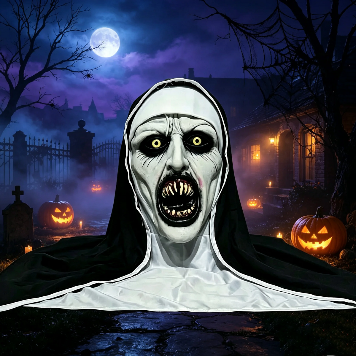 Horror nonnenmasker voor Halloween