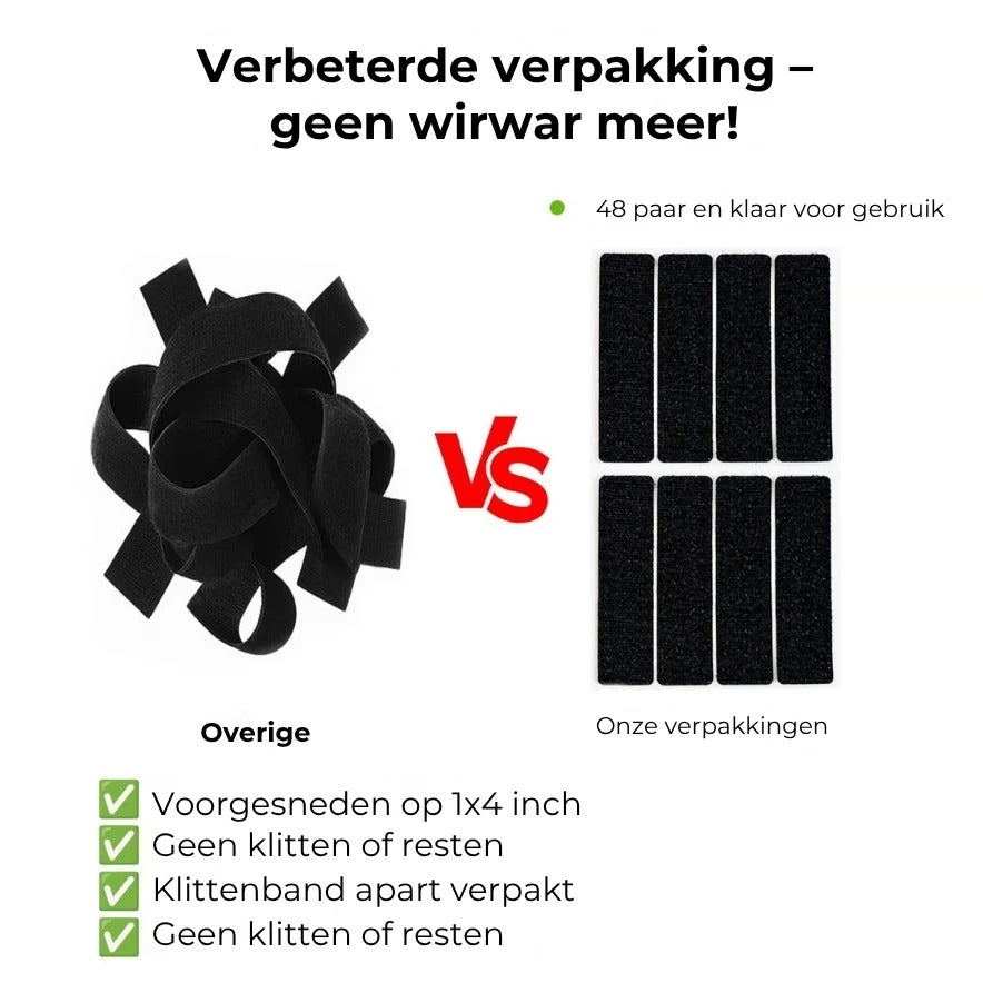 Extra sterke dubbelzijdige klittenbandstroken 40 stuks 20 paar