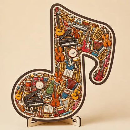 Houten muziekpuzzel voor creatief denken