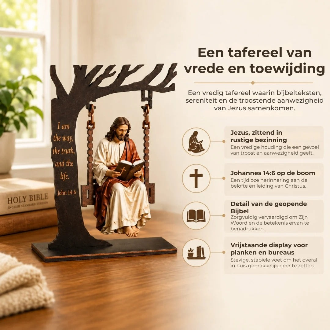 Christelijk Jezus schommelornament van hout