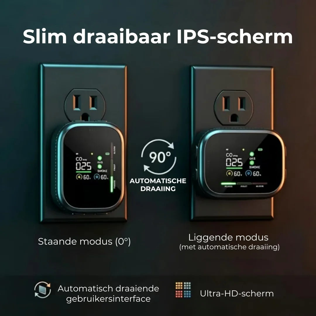 6 in 1 slimme veiligheidsdetector voor CO gas en rook