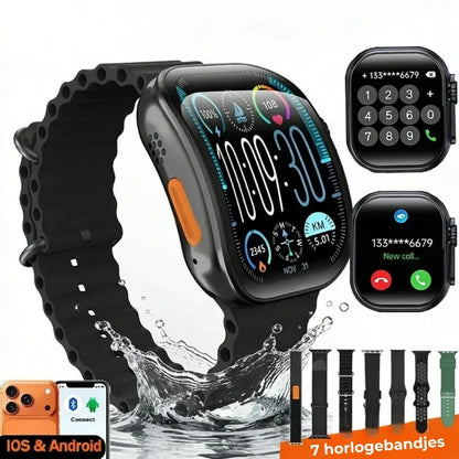 Smartwatch met HD AMOLED scherm en 7 bandjes