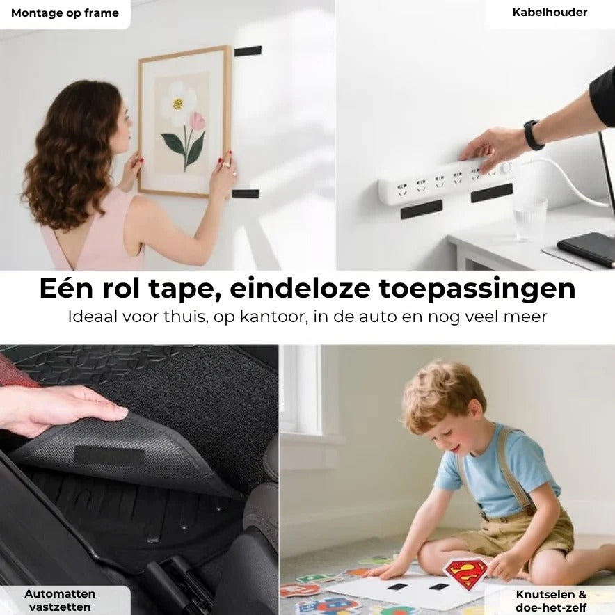 Extra sterke dubbelzijdige klittenbandstroken 40 stuks 20 paar