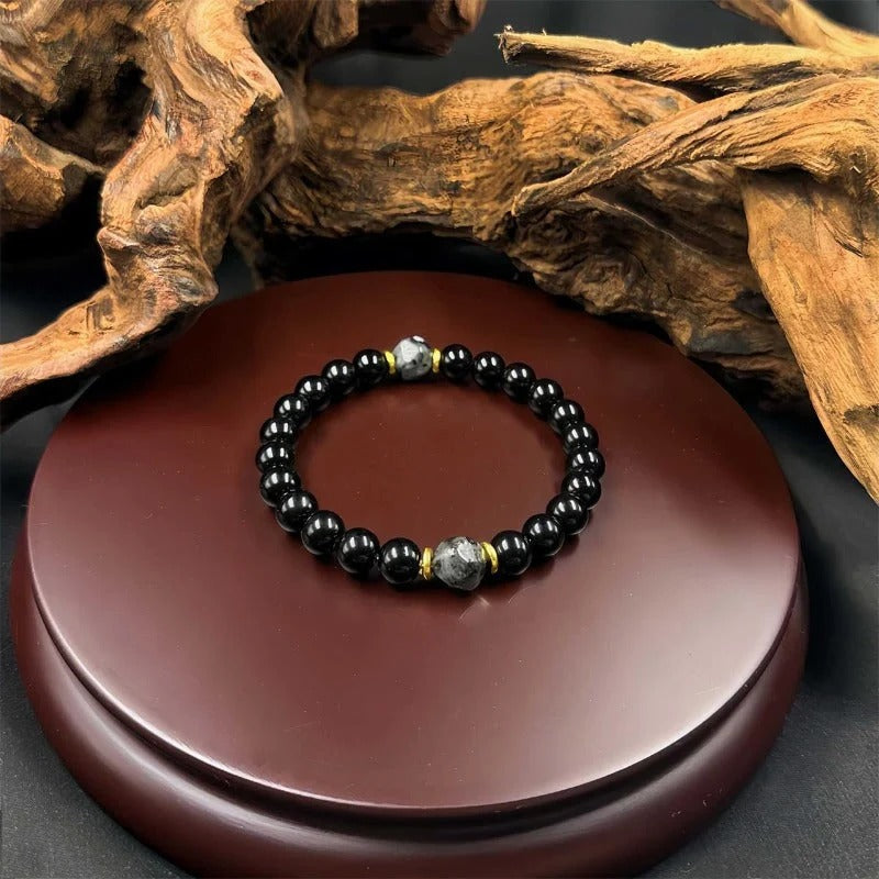 Beschermende Armband met Obsidiaan en Toermalijn