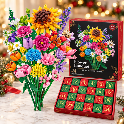 Bloemenboeket bouwset adventskalender voor kerst