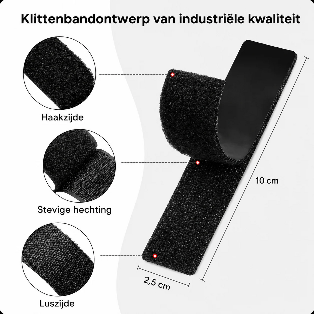 Extra sterke dubbelzijdige klittenbandstroken 40 stuks 20 paar