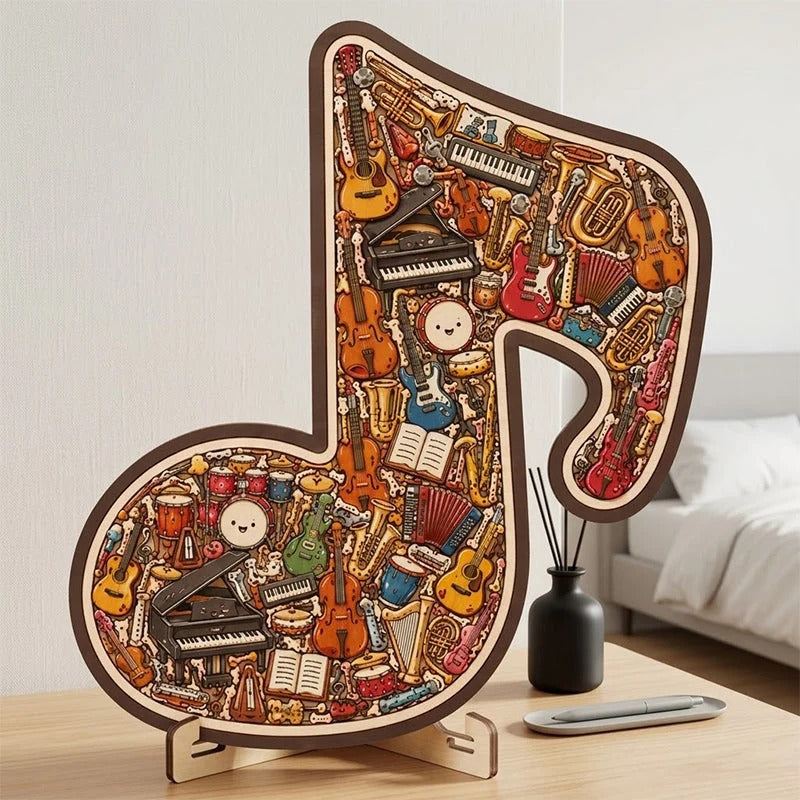 Houten muziekpuzzel voor creatief denken