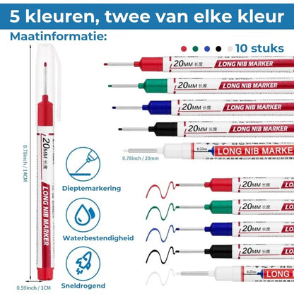 Diepgat markeerstift met lange punt