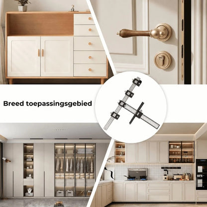 Verstelbare boorgeleider met meetliniaal voor nauwkeurig boren