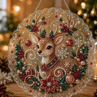 DIY diamantkunst kersthangers met kralen