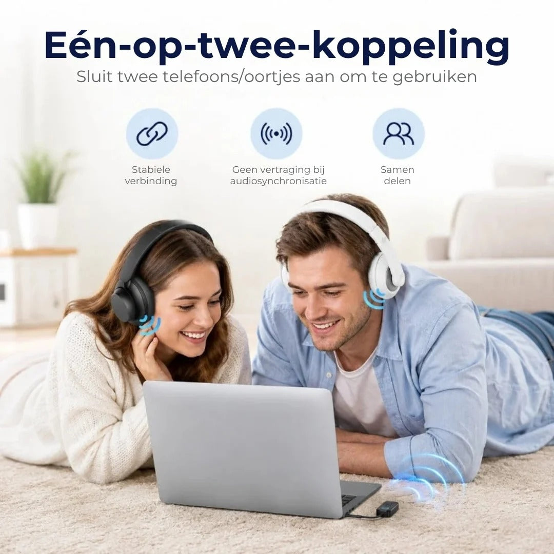 2 in 1 Bluetooth audio adapter met zender en ontvanger
