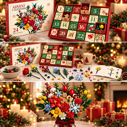 Bloemenboeket bouwset adventskalender voor kerst