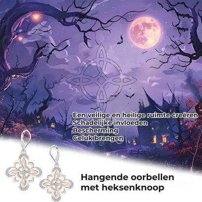 Zilverkleurige heksenknoop oorbellen