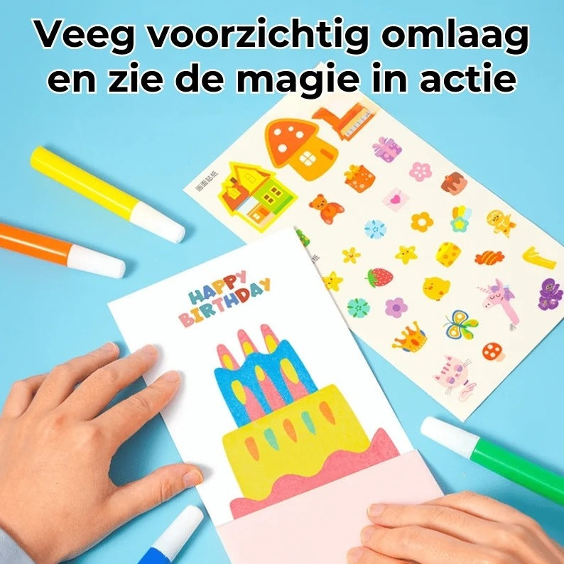 DIY regenboog krasplaten set van 35
