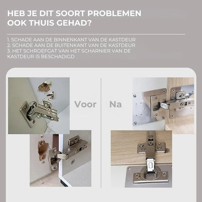RVS kastscharnier reparatieset met 4 platen en 24 schroeven
