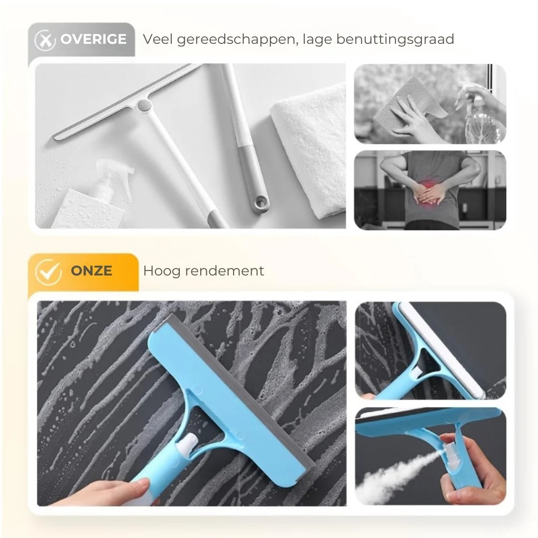 3 in 1 ruitenreiniger met spuitfles