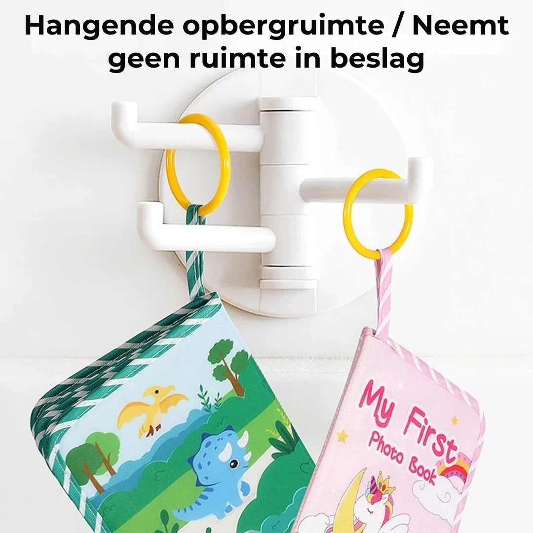 Zacht babyboek met spiegel en bijtring