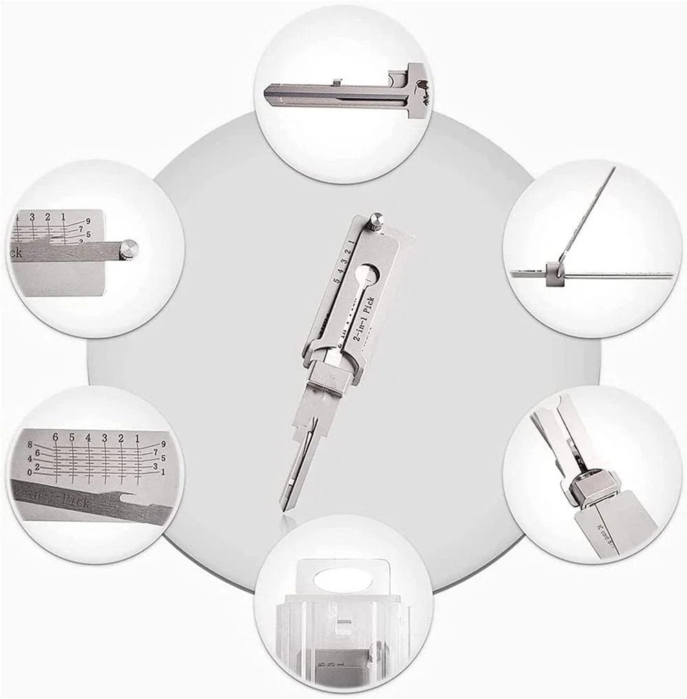 Roestvrijstalen lockpick en sleuteldecoder
