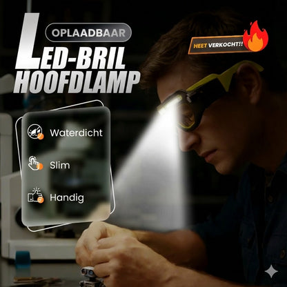 Krachtige LED Hoofdlamp: Waterdicht & Oplaadbaar (Outdoor & Klussen)